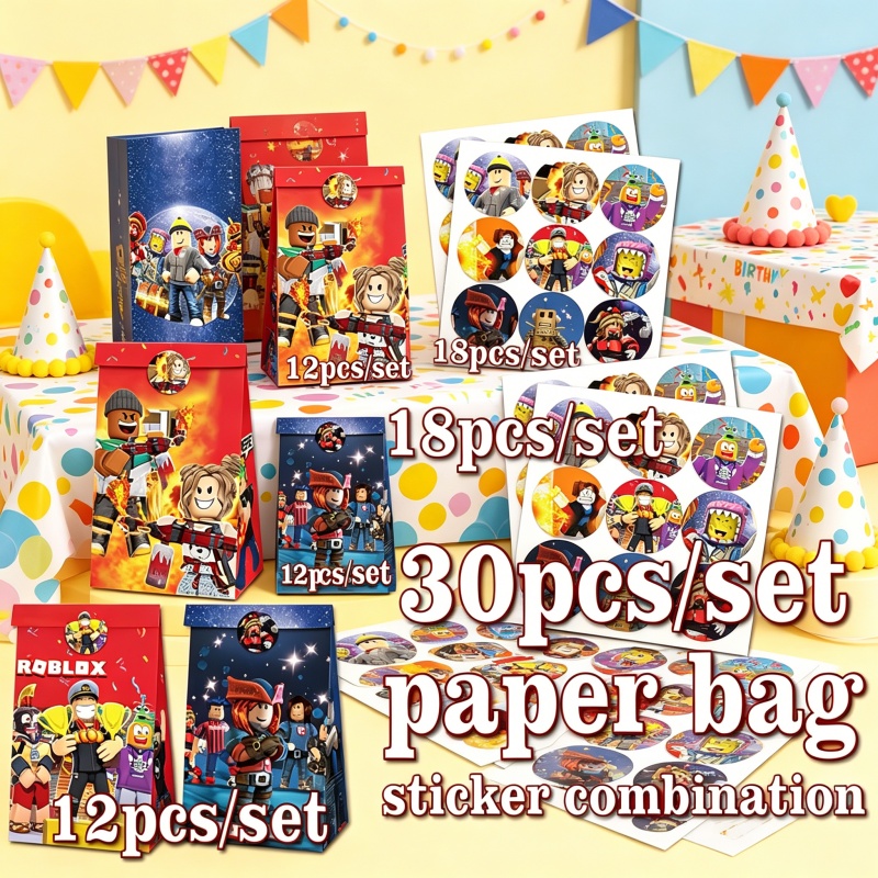 Gaming Accessories Roblox - Robloxed Paper Bag Sticker Combination Lovely