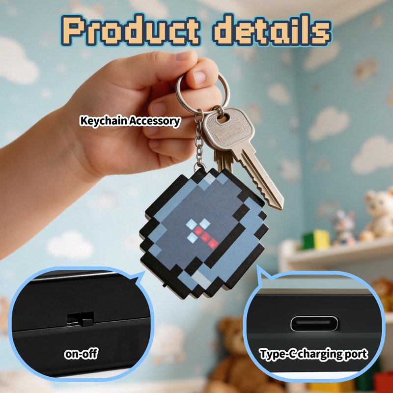 Gaming Accessories Boys - 2026 NEW Rechargeable Pixel Compass Keychain