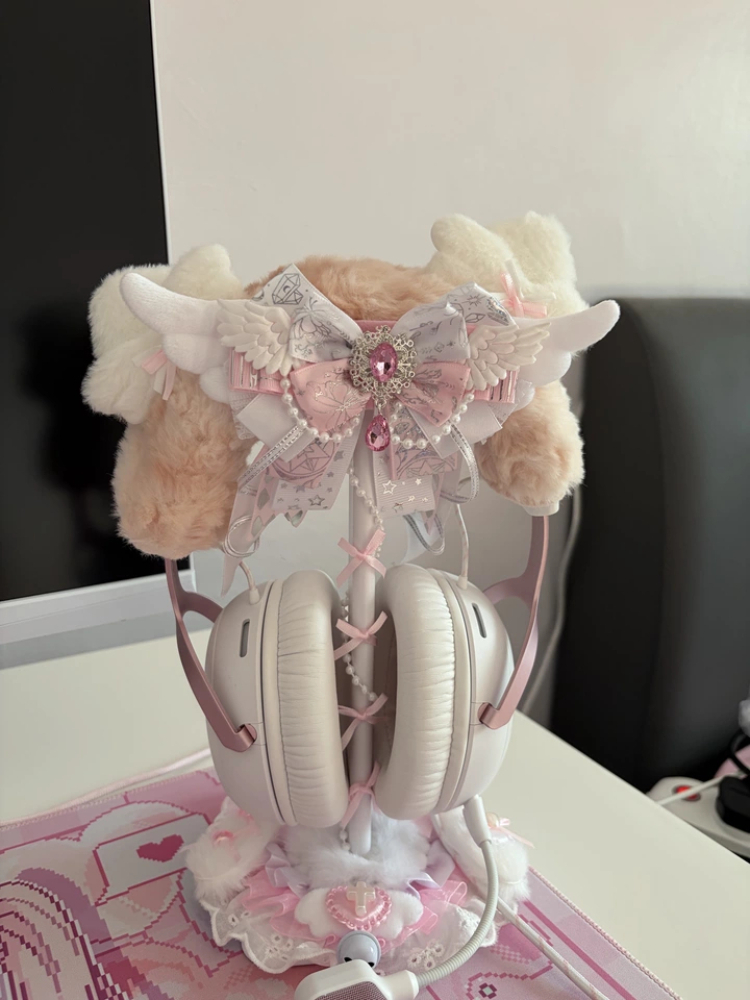 Cute Lace Headphone Stand Pink - огляд і ціна Gaming Accessories Holder
