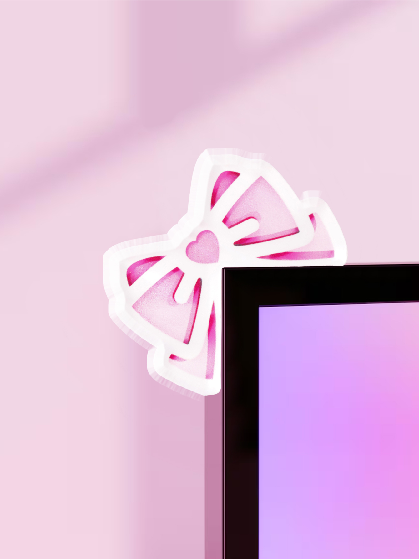 Kawaii Bow Monitor Decor Pink  - огляд і ціна Gaming Accessories Pink